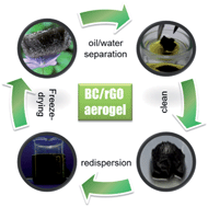 Graphical abstract: Ultra-light nanocomposite aerogels of bacterial cellulose and reduced graphene oxide for specific absorption and separation of organic liquids
