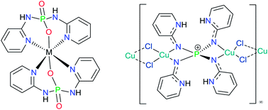 Graphical abstract: Mononuclear complexes and a coordination polymer of the 2-pyridylamino (NH2Py) functionalized P(v) ligand