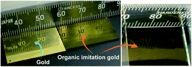Graphical abstract: Solution-cast self-assembled films of perchlorate-doped oligo(3-methoxythiophene) showing a gold-like luster