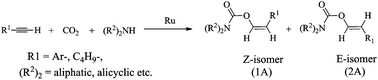 Graphical abstract: Ruthenium catalyzed regioselective coupling of terminal alkynes, amine and carbon dioxide leading to anti-Markovnikov adducts