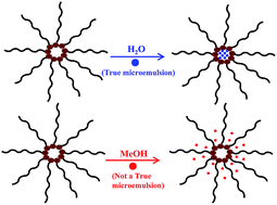 Graphical abstract: Probing the location of methanol in methanol/AOT/n-heptane system: true microemulsion or bi-continuous medium?