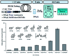 Graphical abstract: A novel facile method using polyetheretherketone as a solid phase extraction material for fast quantification of urinary monohydroxylated metabolites of polycyclic aromatic hydrocarbons