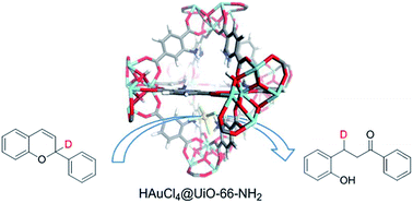 Graphical abstract: The development of a novel HAuCl4@MOF catalyst and its catalytic application in the formation of dihydrochalcones