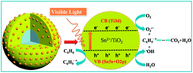 Graphical abstract: Visible light-driven decomposition of gaseous benzene on robust Sn2+-doped anatase TiO2 nanoparticles