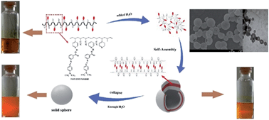 Graphical abstract: One-step synthesis of hollow polymeric nanospheres: self-assembly of amphiphilic azo polymers via hydrogen bond formation