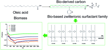 Graphical abstract: A family of novel bio-based zwitterionic surfactants derived from oleic acid