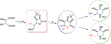 Graphical abstract: Total syntheses of d-allo-1-deoxynojirimycin and l-talo-1-deoxynojirimycin via reductive cyclization