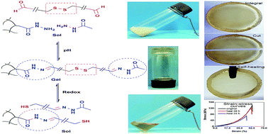 Graphical abstract: Redox- and pH-responsive polymer gels with reversible sol–gel transitions and self-healing properties