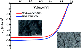 Graphical abstract: Efficiency enhancement of mono-Si solar cell with CdO nanotip antireflection and down-conversion layer