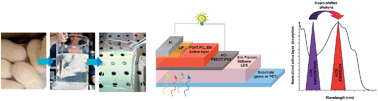 Graphical abstract: Integration of a silk fibroin based film as a luminescent down-shifting layer in ITO-free organic solar cells