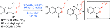 Graphical abstract: Synthesis of isochromene derivatives using an intramolecular benzylic C(sp3)–C(sp2) bond forming Heck reaction on vinylogous carbonates