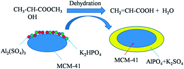 Graphical abstract: The effect of K2HPO4 and Al2(SO4)3 modified MCM-41 on the dehydration of methyl lactate to acrylic acid