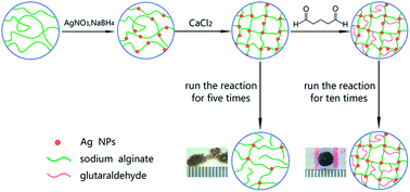 Graphical abstract: Fabrication of highly-stable Ag/CA@GTA hydrogel beads and their catalytic application