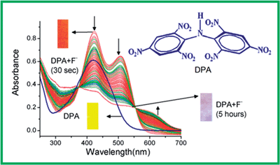 Graphical abstract: Dipicrylamine as a colorimetric sensor for anions: experimental and computational study