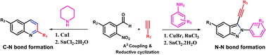 Graphical abstract: Facile synthesis of 2-substituted quinolines and 3-alkynyl-2-aryl-2H-Indazole via SnCl2-mediated reductive cyclization
