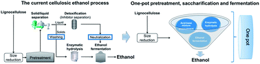 Graphical abstract: One-pot pretreatment, saccharification and ethanol fermentation of lignocellulose based on acid–base mixture pretreatment