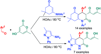 Graphical abstract: Highly diastereoselective synthesis of quinoline-2,5-diones and pyrazolo[3,4-b]pyridin-6(7H)-ones under microwave irradiation