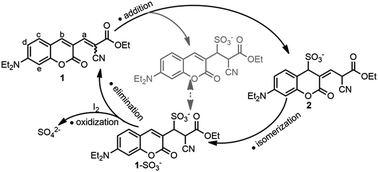 Graphical abstract: A reversible fluorescent probe for circulatory detection of sulfites through a redox-based tandem reaction