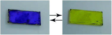 Graphical abstract: Reversible colour changes of binary films composed of azobenzene-based amorphous molecular materials and p-toluene sulfonic acid in response to exhaled breath