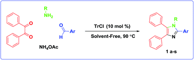 Graphical abstract: One pot synthesis of 1,2,4,5-tetrasubstituted-imidazoles catalyzed by trityl chloride in neutral media