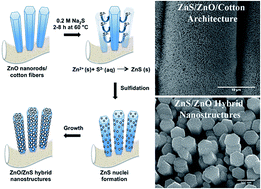 Graphical abstract: Integration of ZnO/ZnS nanostructured materials into a cotton fabric platform