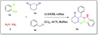 Graphical abstract: Iodine-mediated synthesis of indazolo-quinazolinones via a multi-component reaction
