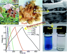 Graphical abstract: Electrochemical energy storage and adsorptive dye removal of Platanus fruit-derived porous carbon