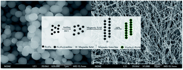 Graphical abstract: Fabrication of electromagnetic Fe3O4@polyaniline nanofibers with high aspect ratio