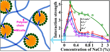 Graphical abstract: Synergistic mechanism between laurel alkanolamide and hydrophobically associating polyacrylamide in solutions with high salinity