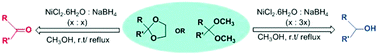 Graphical abstract: Chemoselective deprotection and deprotection with concomitant reduction of 1,3-dioxolanes, acetals and ketals using nickel boride