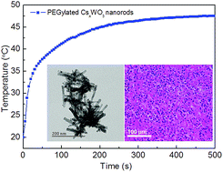 Graphical abstract: PEGylated CsxWO3 nanorods as an efficient and stable 915 nm-laser-driven photothermal agent against cancer cells