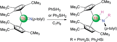 Graphical abstract: Si–H addition followed by C–H bond activation induced by a terminal thorium imido metallocene: a combined experimental and computational study