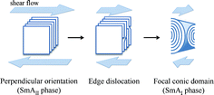 Graphical abstract: Structural rheology of focal conic domains: a stress-quench experiment