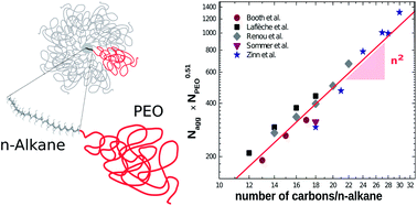 Graphical abstract: Surfactant or block copolymer micelles? Structural properties of a series of well-defined n-alkyl–PEO micelles in water studied by SANS
