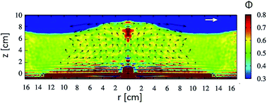 Graphical abstract: Heaping, secondary flows and broken symmetry in flows of elongated granular particles