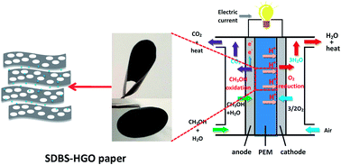 Graphical abstract: High performance of a free-standing sulfonic acid functionalized holey graphene oxide paper as a proton conducting polymer electrolyte for air-breathing direct methanol fuel cells