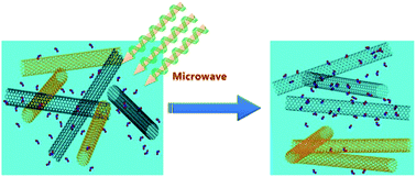 Graphical abstract: Selective removal of metallic single-walled carbon nanotubes by microwave-assisted treatment of SWCNTs with nitronium ions