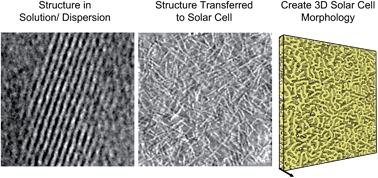 Graphical abstract: Visualizing order in dispersions and solid state morphology with Cryo-TEM and electron tomography: P3HT : PCBM organic solar cells