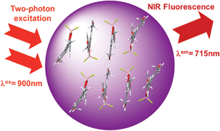 Graphical abstract: Two-photon excited fluorescence of BF2 complexes of curcumin analogues: toward NIR-to-NIR fluorescent organic nanoparticles