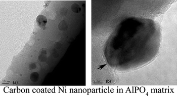 Graphical abstract: Synthesis and study of magnetic properties of high temperature stable Ni nanoparticles in a nearly amorphous AlPO4 matrix in an oxidative atmosphere