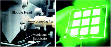 Graphical abstract: Organic semiconducting layers fabricated by self-metered slot-die coating for solution-processable organic light-emitting devices