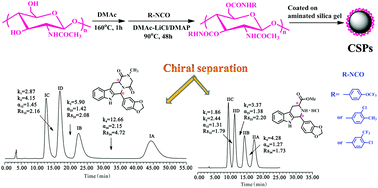 Graphical abstract: Enantioseparation characteristics of tadalafil and its intermediate on chitin derived chiral stationary phases