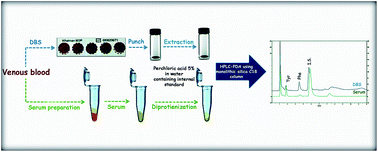 Graphical abstract: A fast high performance liquid chromatographic (HPLC) analysis of amino acid phenylketonuria disorder in dried blood spots and serum samples, employing C18 monolithic silica columns and photo diode array detection