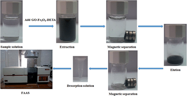 Graphical abstract: Simultaneous separation and preconcentration of lead and cadmium from water and vegetable samples using a diethylenetriamine-modified magnetic graphene oxide nanocomposite