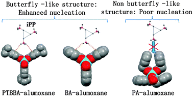 Graphical abstract: The role of the molecular structure of carboxylate-alumoxanes in the enhanced nucleation of polypropylene