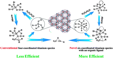 Graphical abstract: Construction of unique six-coordinated titanium species with an organic amine ligand in titanosilicate and their unprecedented high efficiency for alkene epoxidation