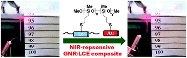 Graphical abstract: Near-infrared-responsive gold nanorod/liquid crystalline elastomer composites prepared by sequential thiol-click chemistry