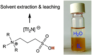 Graphical abstract: Sulfonic acid functionalized ionic liquids for dissolution of metal oxides and solvent extraction of metal ions