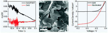 Graphical abstract: Formation of porous SnS nanoplate networks from solution and their application in hybrid solar cells