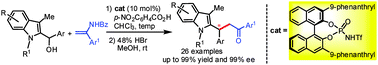 Graphical abstract: Organocatalytic asymmetric reaction of indol-2-yl carbinols with enamides: synthesis of chiral 2-indole-substituted 1,1-diarylalkanes